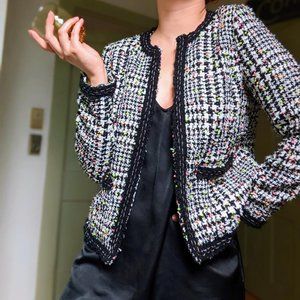 Chanel inspired tweed-y jacket.